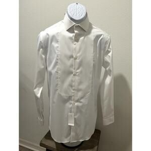 Calvin Klein Mens Regular Fit Stretch Wrinkle Free Shirt White S (14-14.5) 32/33